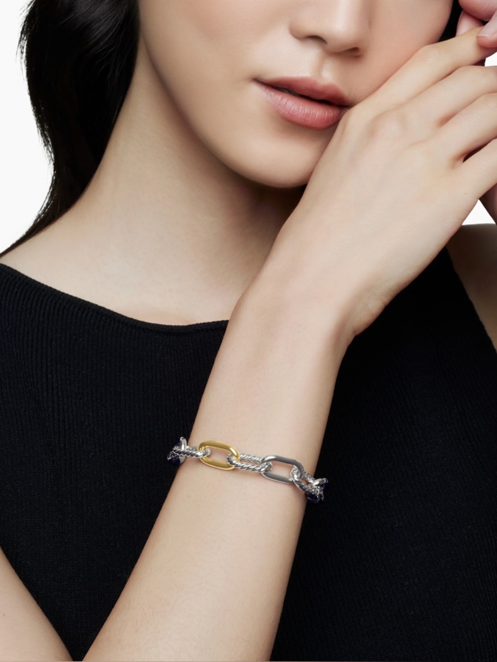 AUTHENTIC David Yurman Madison Chain Bracelet (11mm) Sterling Silver & 18K Gold